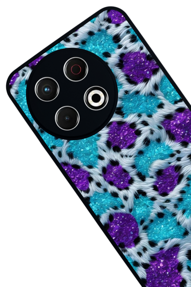 Tecno Spark 30 Pro Uyumlu Hologram Leopar Tasarımlı Glossy Premium Kılıf