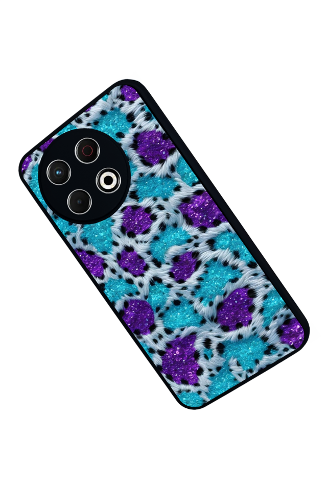 Tecno Spark 30 Pro Uyumlu Hologram Leopar Tasarımlı Glossy Premium Kılıf