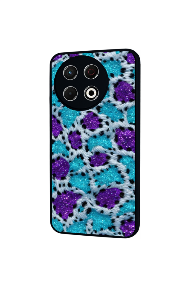 Tecno Spark 30 Pro Uyumlu Hologram Leopar Tasarımlı Glossy Premium Kılıf