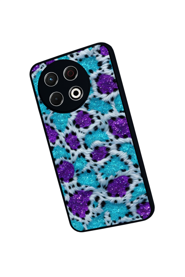 Tecno Spark 30 Pro Uyumlu Hologram Leopar Tasarımlı Glossy Premium Kılıf