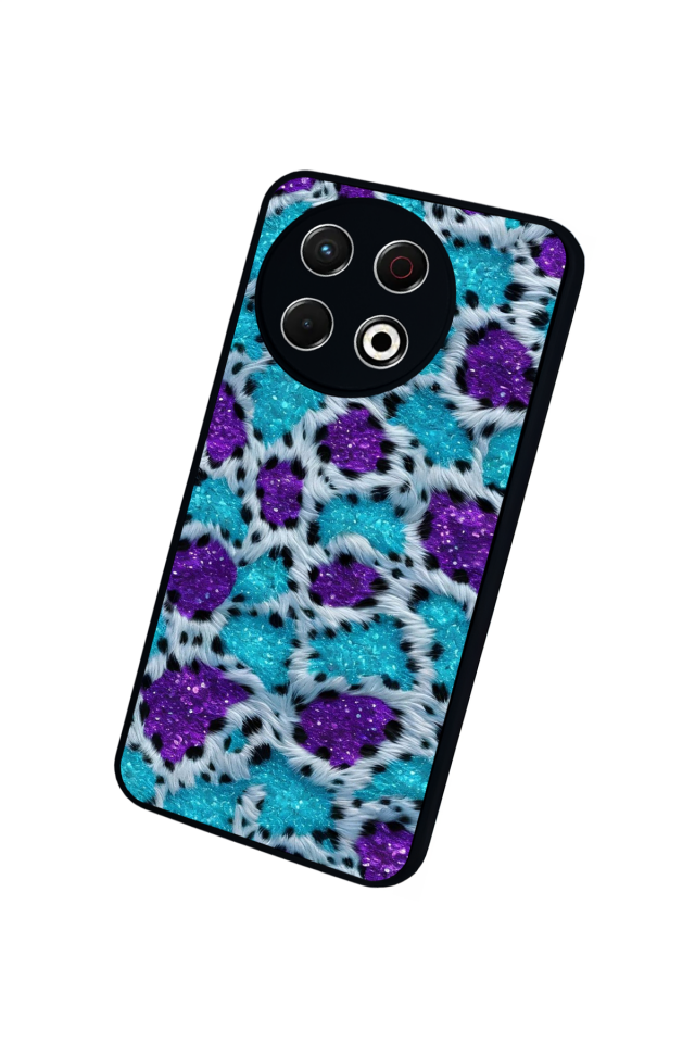 Tecno Spark 30 Pro Uyumlu Hologram Leopar Tasarımlı Glossy Premium Kılıf