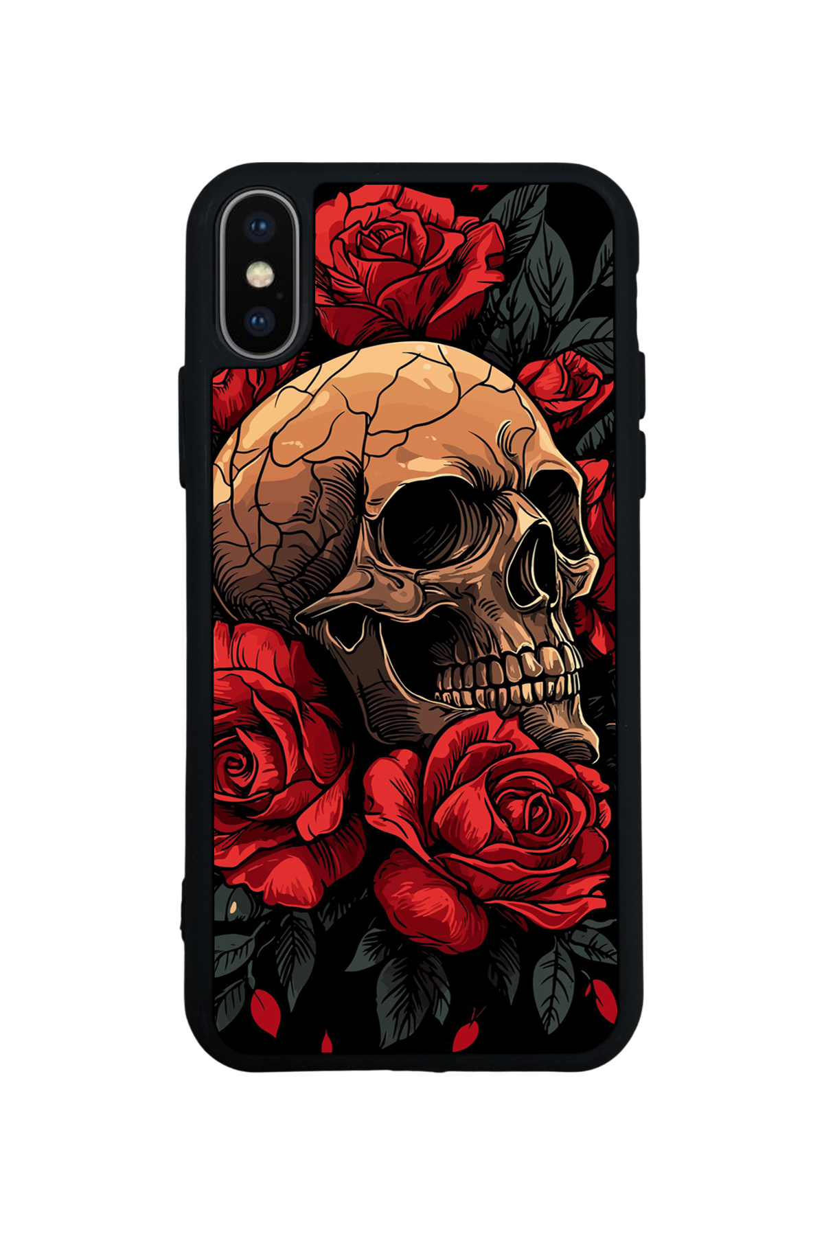 iPhone X/ XS Uyumlu KuruKafa Tasarımlı Glossy Premium Kılıf