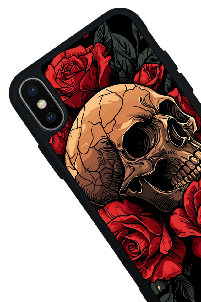 iPhone X/ XS Uyumlu KuruKafa Tasarımlı Glossy Premium Kılıf