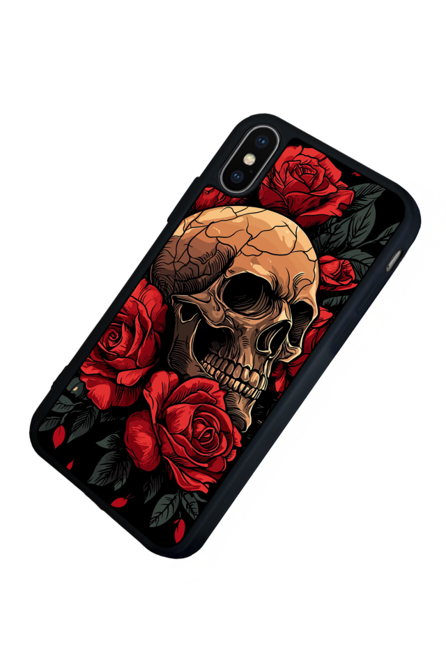 iPhone X/ XS Uyumlu KuruKafa Tasarımlı Glossy Premium Kılıf