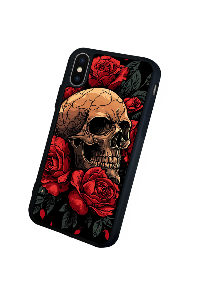 iPhone X/ XS Uyumlu KuruKafa Tasarımlı Glossy Premium Kılıf