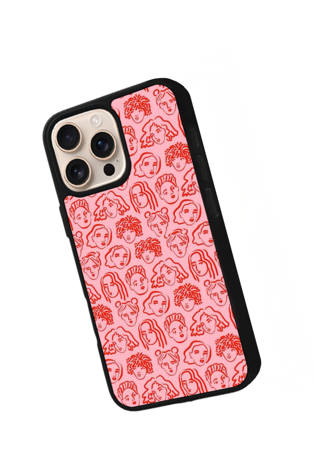 iPhone 14 Pro Uyumlu Line Art Tasarımlı Glossy Premium Kılıf