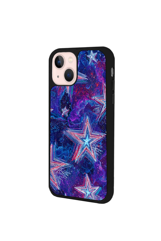 iPhone 13 Mini Uyumlu Retro Yildizlar Tasarımlı Glossy Premium Kılıf