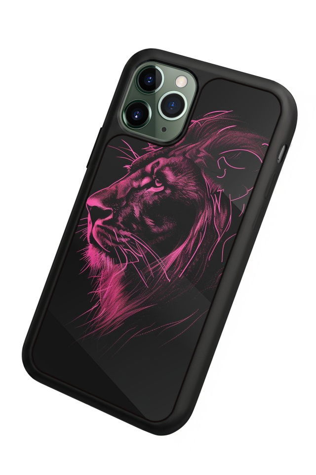 iPhone 11 Pro Max Uyumlu Aslan Tasarımlı Glossy Premium Kılıf