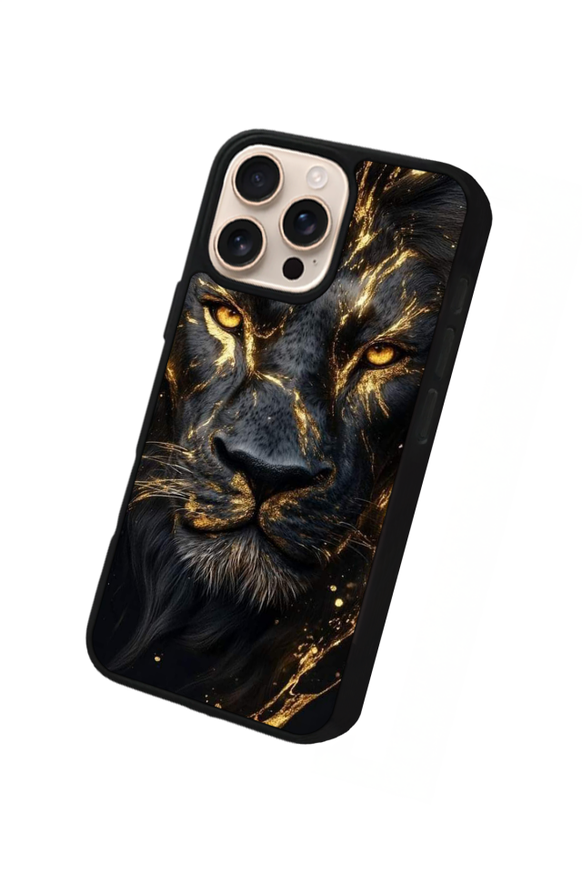 iPhone 14 Pro Uyumlu Aslan Tasarımlı Glossy Premium Kılıf