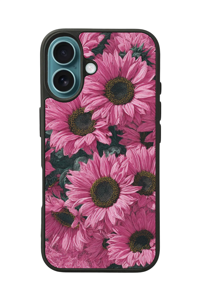 iPhone 16 Uyumlu Cicek Tasarımlı Glossy Premium Kılıf