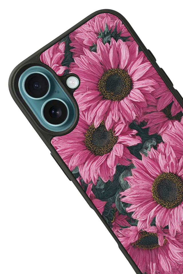 iPhone 16 Uyumlu Cicek Tasarımlı Glossy Premium Kılıf