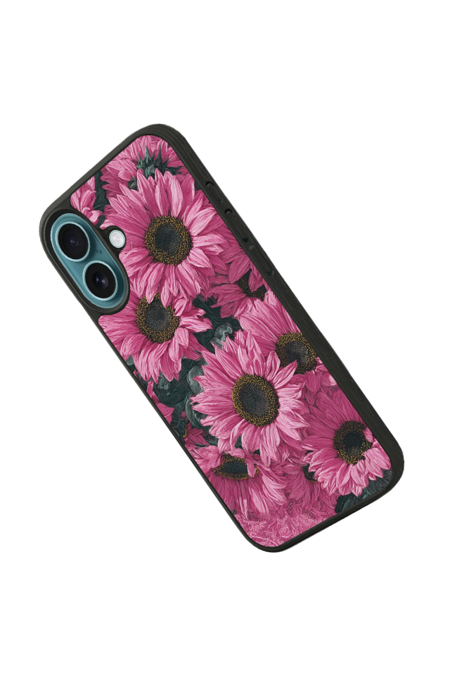 iPhone 16 Uyumlu Cicek Tasarımlı Glossy Premium Kılıf