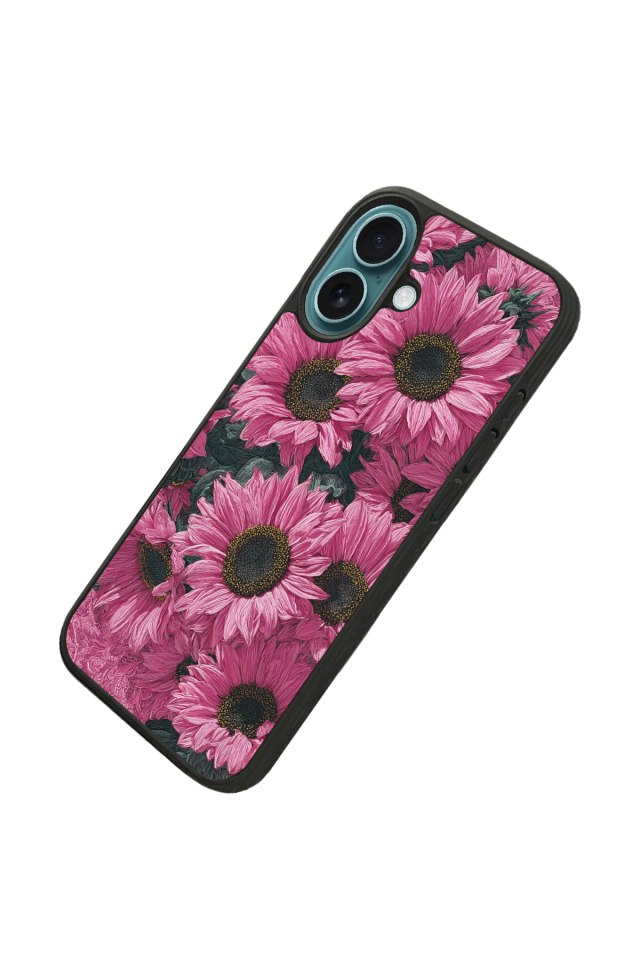 iPhone 16 Uyumlu Cicek Tasarımlı Glossy Premium Kılıf