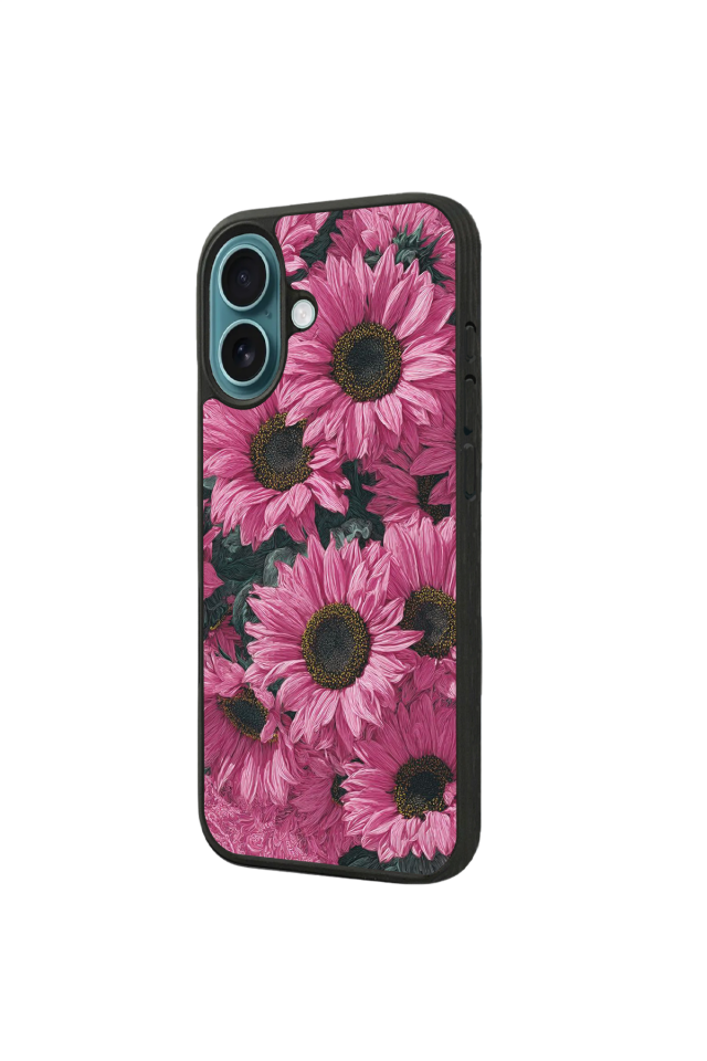 iPhone 16 Uyumlu Cicek Tasarımlı Glossy Premium Kılıf