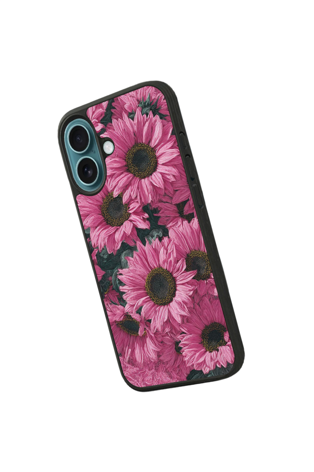 iPhone 16 Uyumlu Cicek Tasarımlı Glossy Premium Kılıf