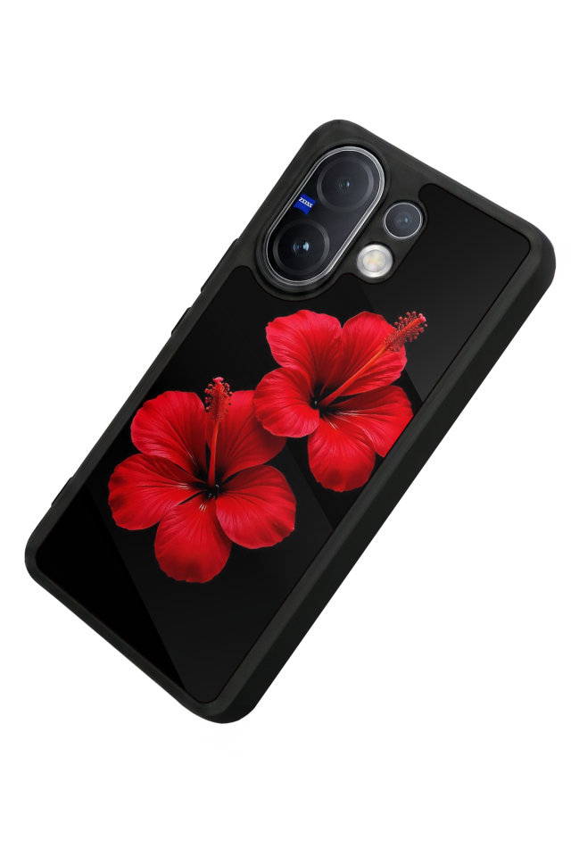 Vivo V60 Uyumlu Cicek Tasarımlı Glossy Premium Kılıf