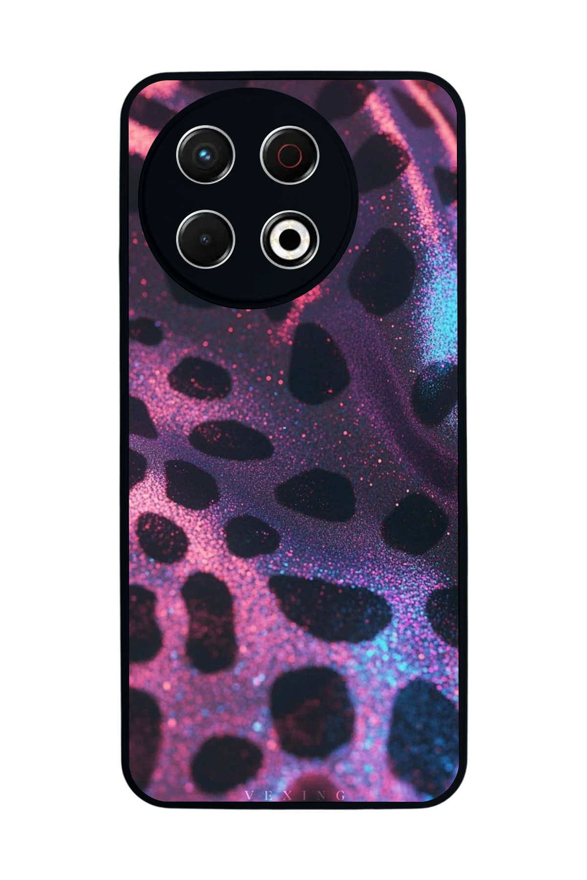 Tecno Spark 30 Pro Uyumlu Hologram Leopar Tasarımlı Glossy Premium Kılıf