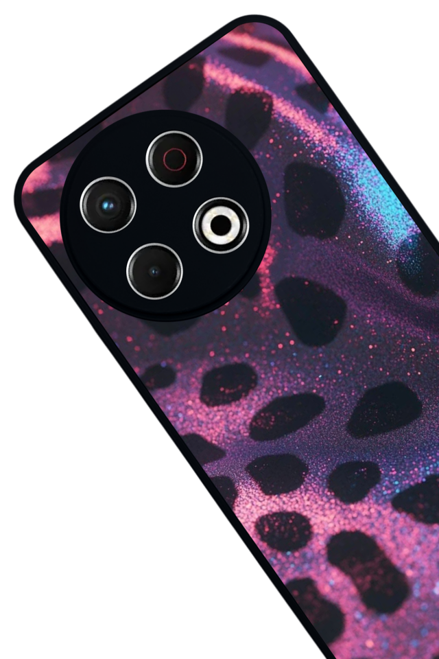 Tecno Spark 30 Pro Uyumlu Hologram Leopar Tasarımlı Glossy Premium Kılıf