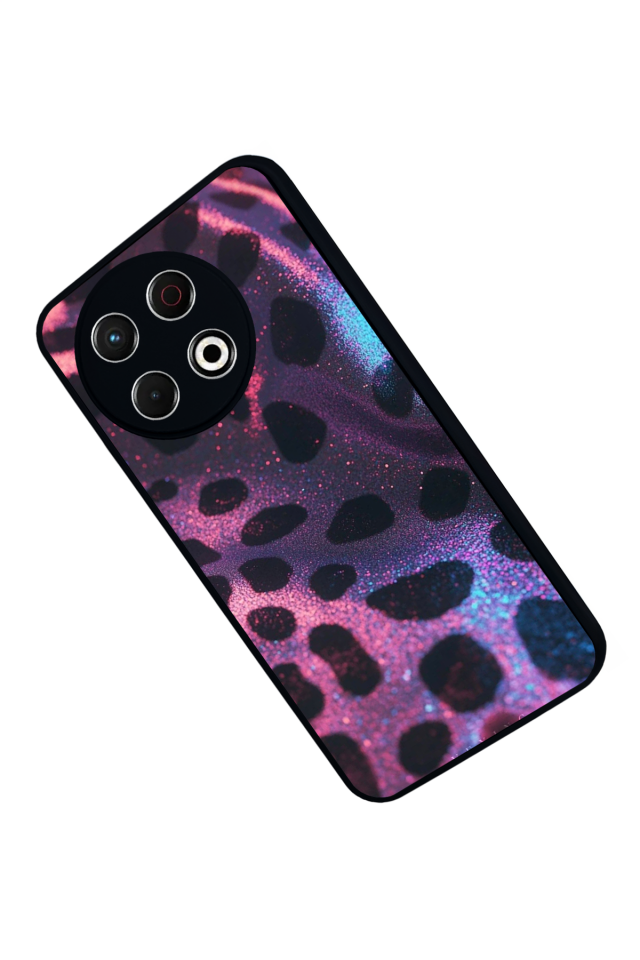 Tecno Spark 30 Pro Uyumlu Hologram Leopar Tasarımlı Glossy Premium Kılıf