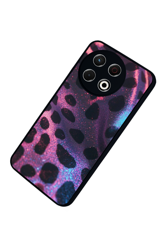 Tecno Spark 30 Pro Uyumlu Hologram Leopar Tasarımlı Glossy Premium Kılıf