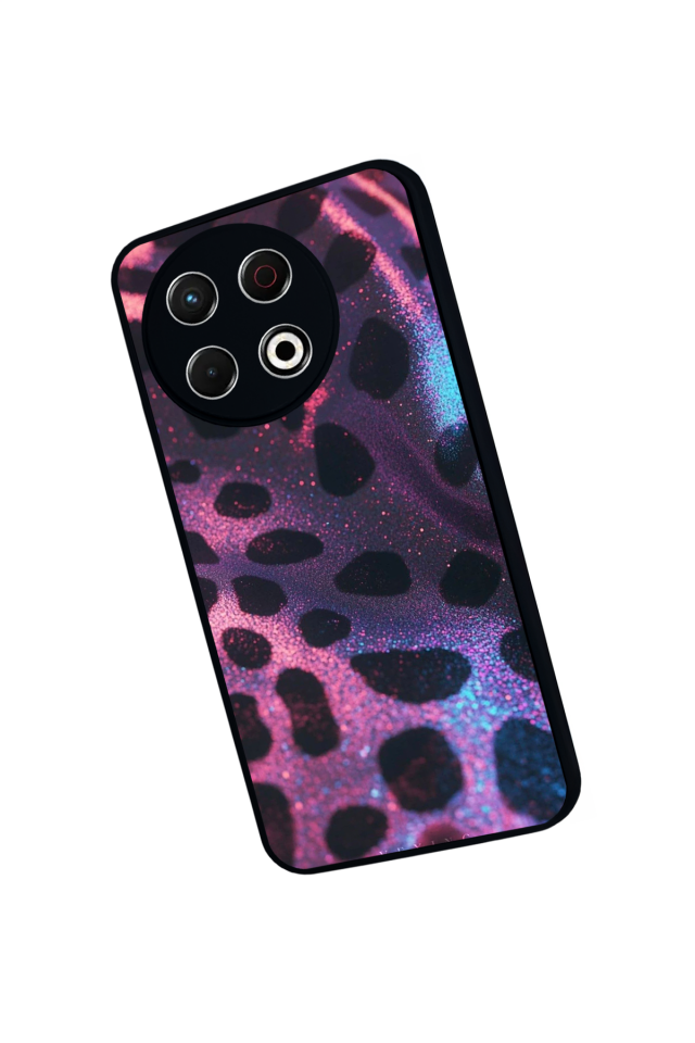 Tecno Spark 30 Pro Uyumlu Hologram Leopar Tasarımlı Glossy Premium Kılıf