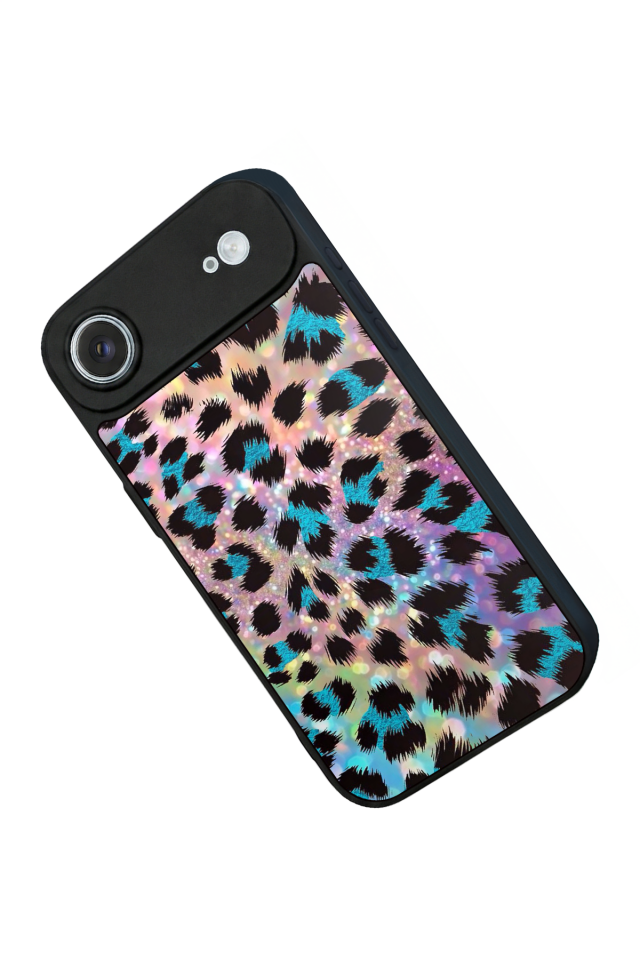 iPhone 17 Air Uyumlu Hologram Leopar Tasarımlı Glossy Premium Kılıf