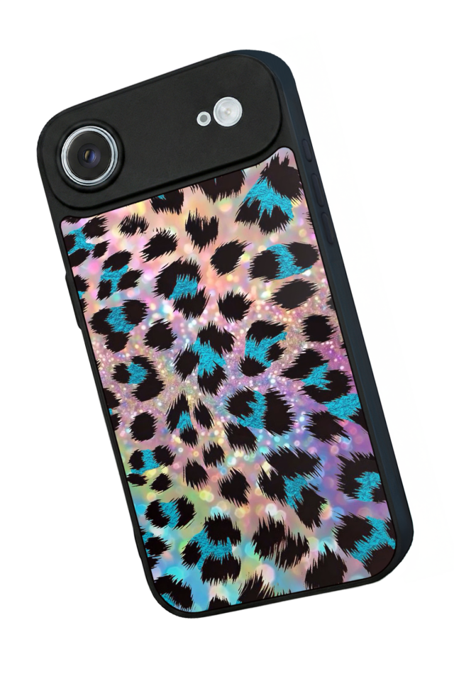 iPhone 17 Air Uyumlu Hologram Leopar Tasarımlı Glossy Premium Kılıf