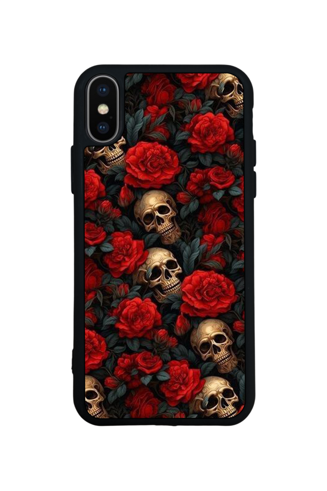 iPhone X/ XS Uyumlu KuruKafa Tasarımlı Glossy Premium Kılıf