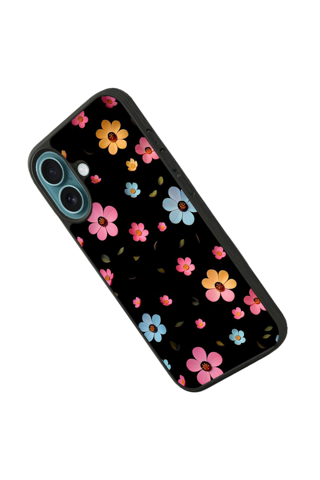 iPhone 16 Uyumlu Cicek Tasarımlı Glossy Premium Kılıf