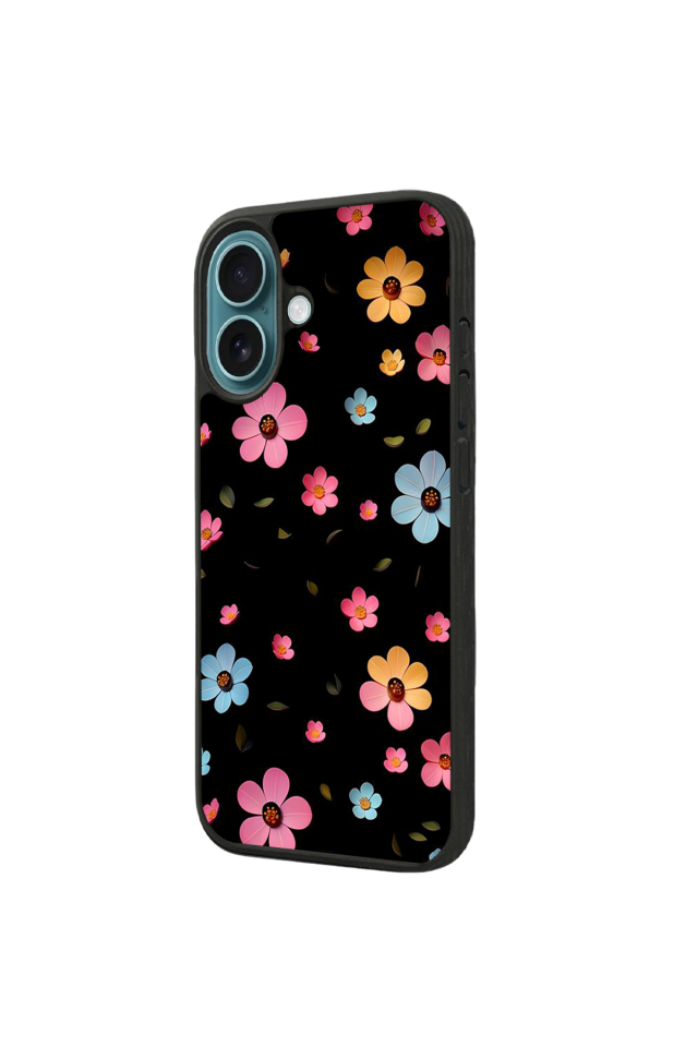 iPhone 16 Uyumlu Cicek Tasarımlı Glossy Premium Kılıf