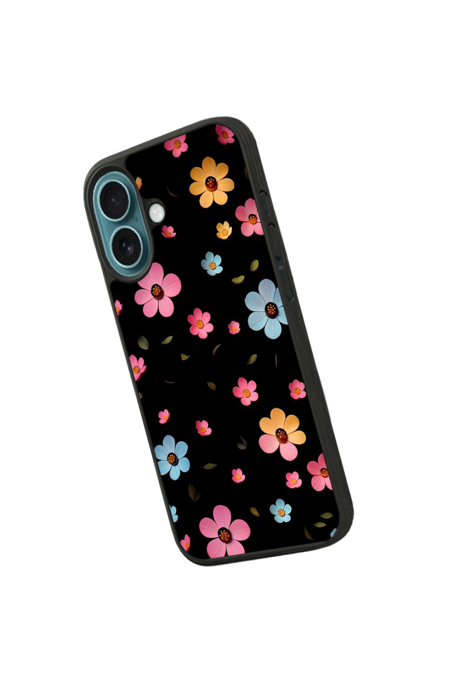 iPhone 16 Uyumlu Cicek Tasarımlı Glossy Premium Kılıf