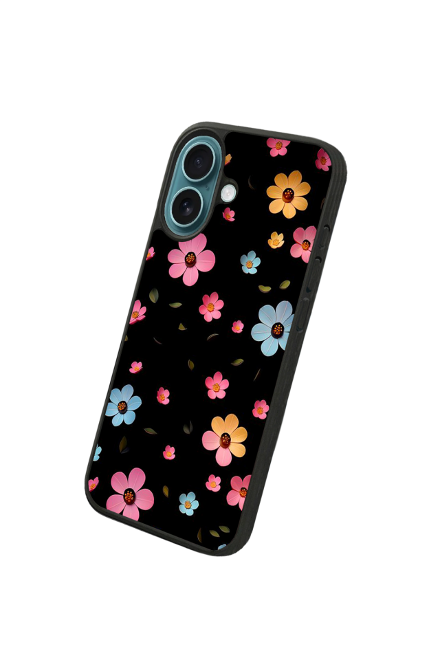 iPhone 16 Uyumlu Cicek Tasarımlı Glossy Premium Kılıf