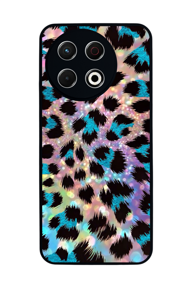 Tecno Spark 30 Pro Uyumlu Hologram Leopar Tasarımlı Glossy Premium Kılıf