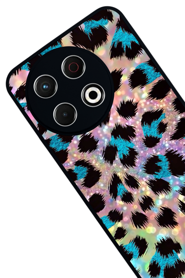 Tecno Spark 30 Pro Uyumlu Hologram Leopar Tasarımlı Glossy Premium Kılıf