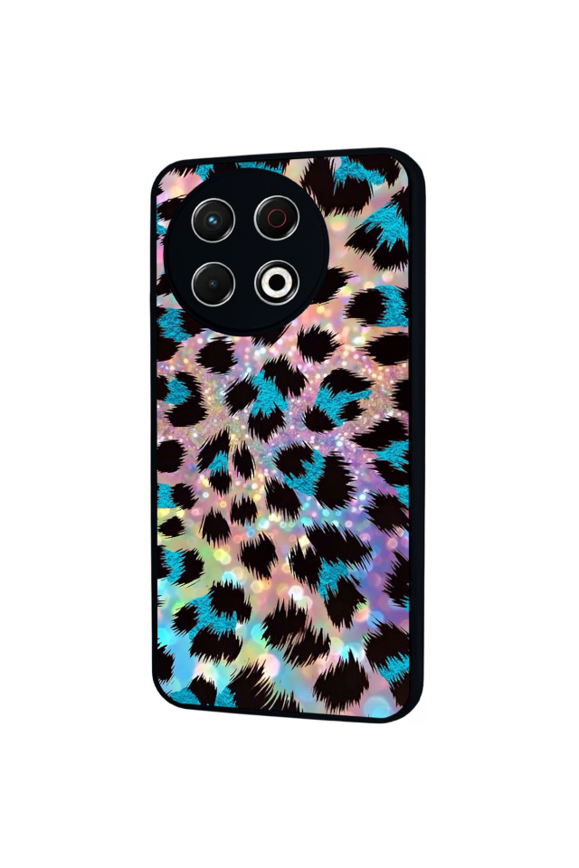 Tecno Spark 30 Pro Uyumlu Hologram Leopar Tasarımlı Glossy Premium Kılıf