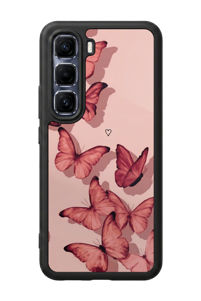 Infinix Hot 60 Pro Plus Uyumlu Kelebek Tasarımlı Glossy Premium Kılıf