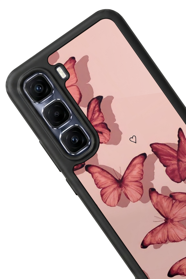 Infinix Hot 60 Pro Plus Uyumlu Kelebek Tasarımlı Glossy Premium Kılıf