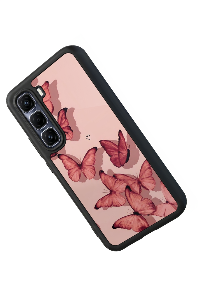 Infinix Hot 60 Pro Plus Uyumlu Kelebek Tasarımlı Glossy Premium Kılıf