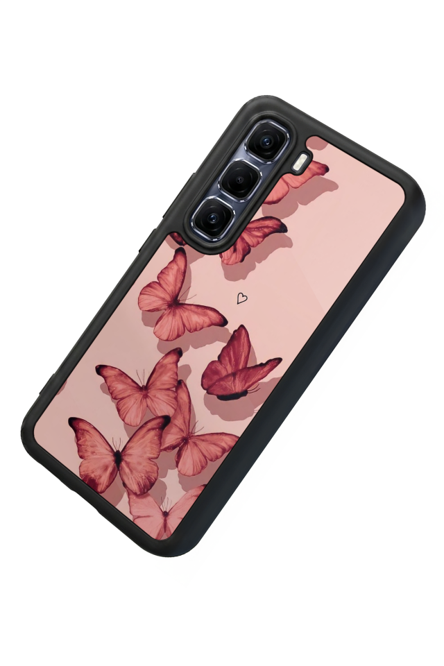Infinix Hot 60 Pro Plus Uyumlu Kelebek Tasarımlı Glossy Premium Kılıf