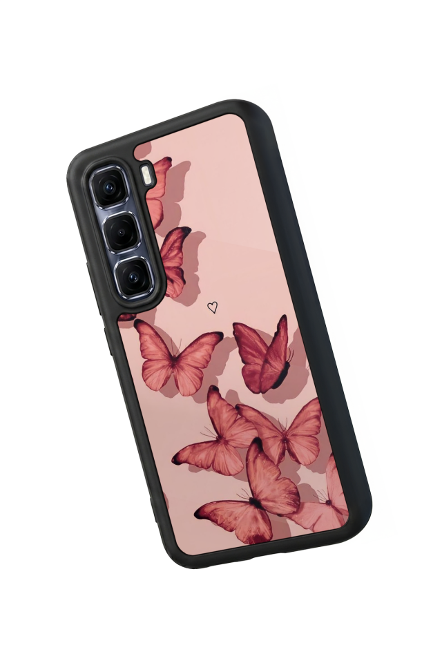 Infinix Hot 60 Pro Plus Uyumlu Kelebek Tasarımlı Glossy Premium Kılıf