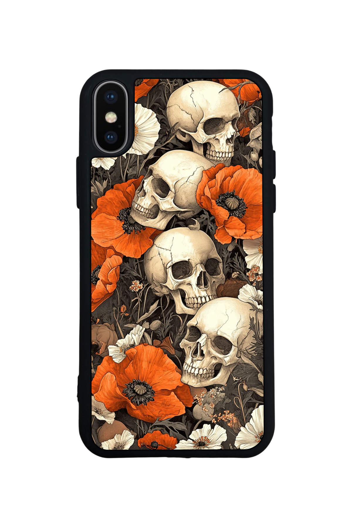 iPhone X/ XS Uyumlu KuruKafa Tasarımlı Glossy Premium Kılıf