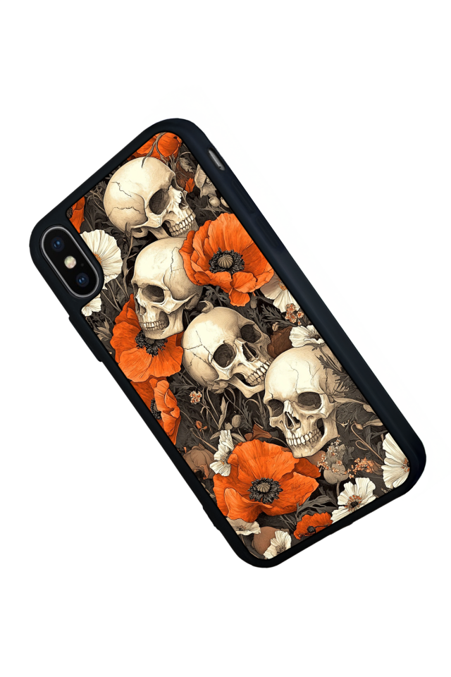 iPhone X/ XS Uyumlu KuruKafa Tasarımlı Glossy Premium Kılıf