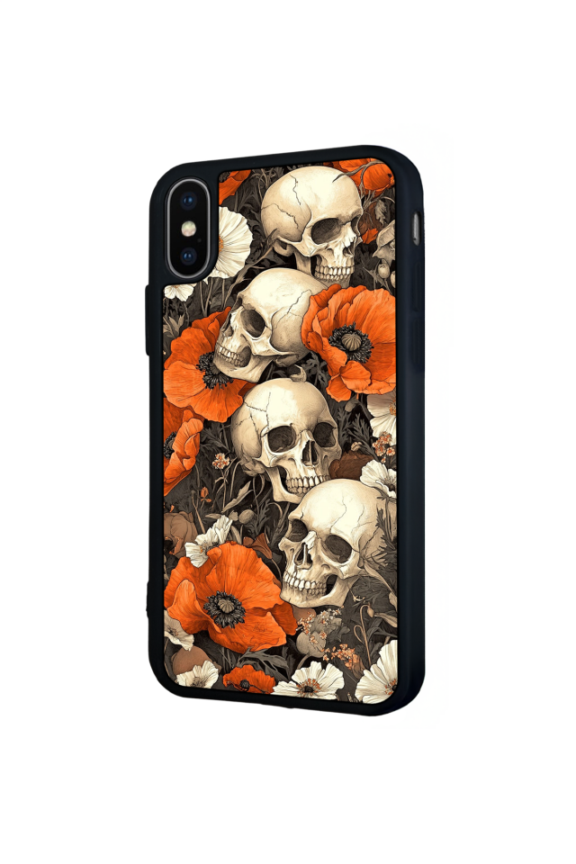 iPhone X/ XS Uyumlu KuruKafa Tasarımlı Glossy Premium Kılıf