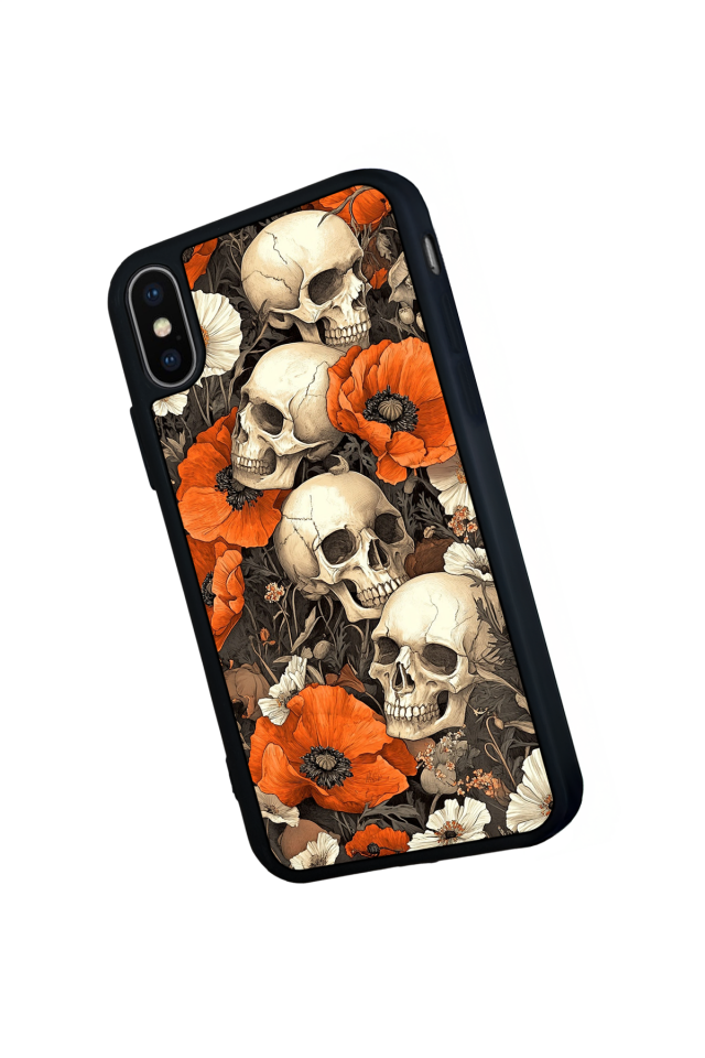 iPhone X/ XS Uyumlu KuruKafa Tasarımlı Glossy Premium Kılıf