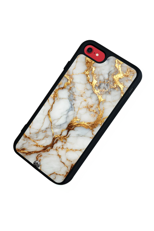 iPhone SE Uyumlu Mermer Marble Tasarımlı Glossy Premium Kılıf
