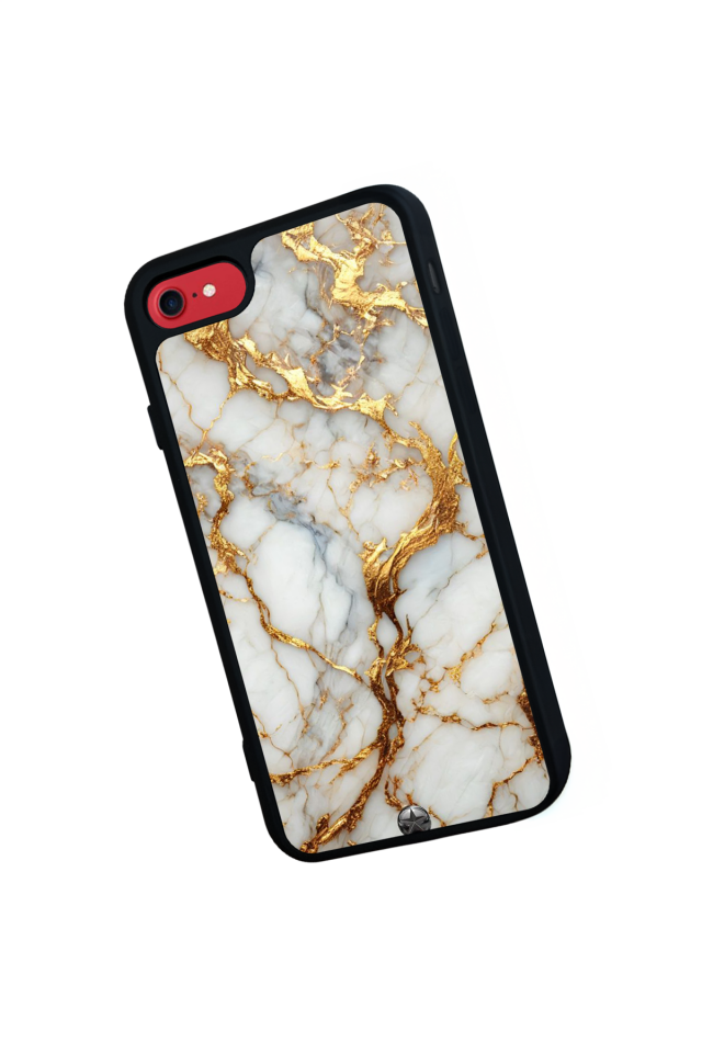 iPhone SE Uyumlu Mermer Marble Tasarımlı Glossy Premium Kılıf