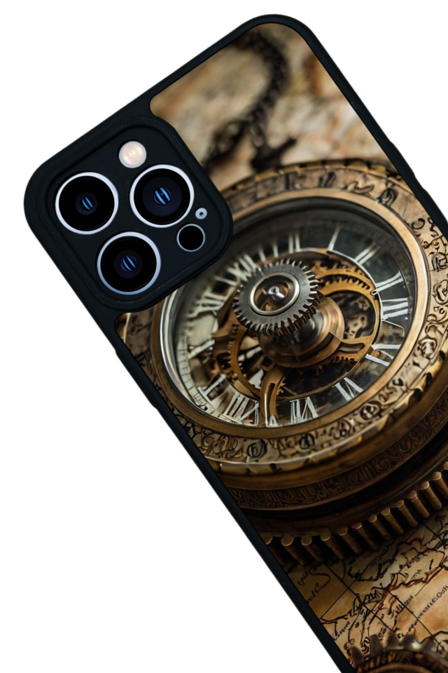 iPhone 12 Pro Max Uyumlu Pusula Tasarımlı Glossy Premium Kılıf