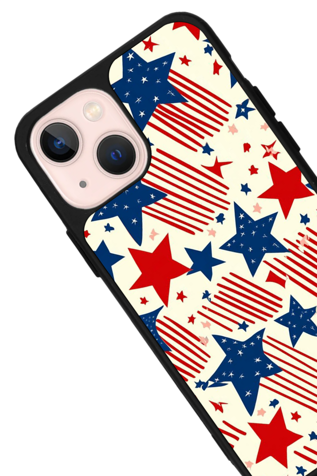 iPhone 13 Mini Uyumlu Retro Yildizlar Tasarımlı Glossy Premium Kılıf