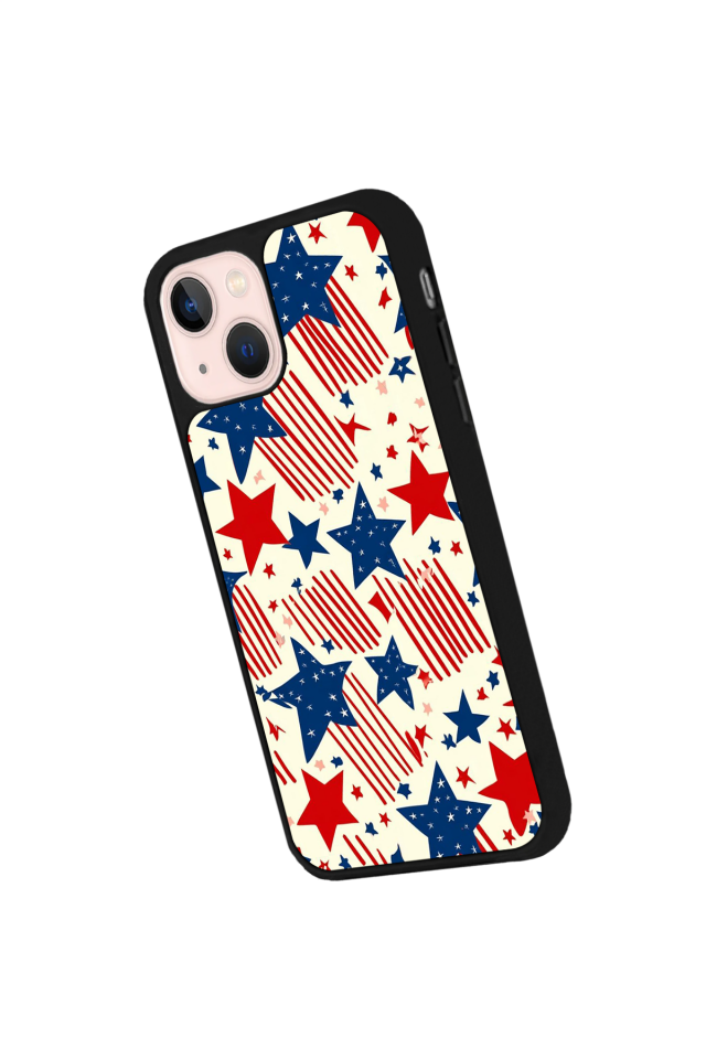 iPhone 13 Mini Uyumlu Retro Yildizlar Tasarımlı Glossy Premium Kılıf