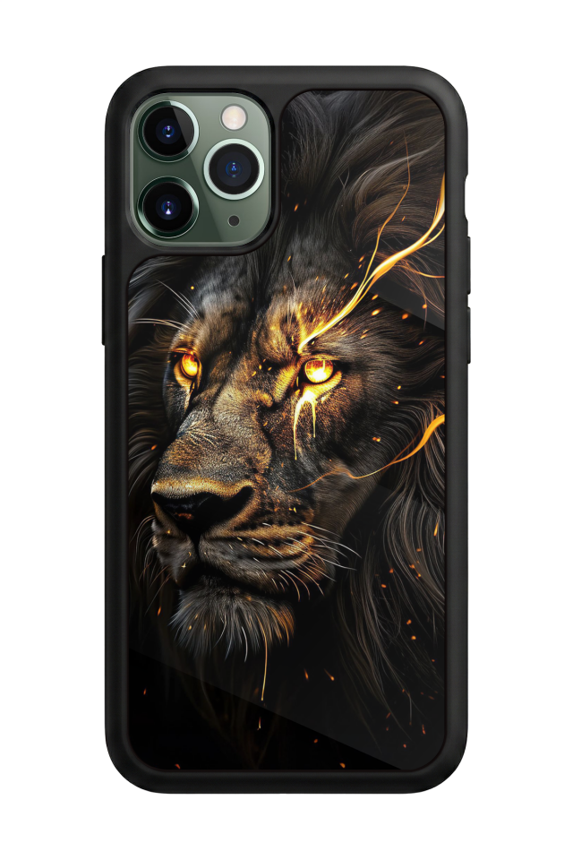 iPhone 11 Pro Max Uyumlu Aslan Tasarımlı Glossy Premium Kılıf